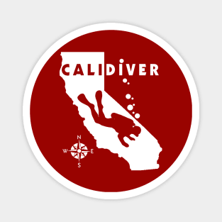 Vintage California Scuba Dive CaliDiver Dive Flag Scuba Diver Magnet